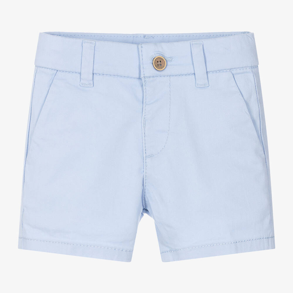 Mayoral - Boys Blue Cotton Twill Shorts | Childrensalon