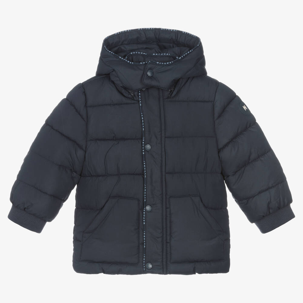 Mayoral Babies' Boys Blue Hooded Puffer Coat