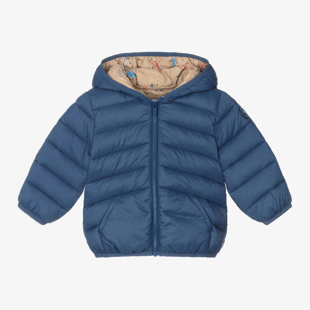 Mayoral - Boys Blue Hooded Puffer Jacket | Childrensalon