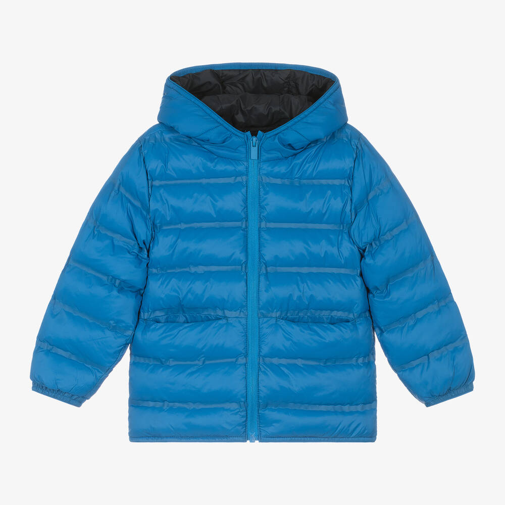 Mayoral - Boys Blue Hooded Puffer Jacket | Childrensalon