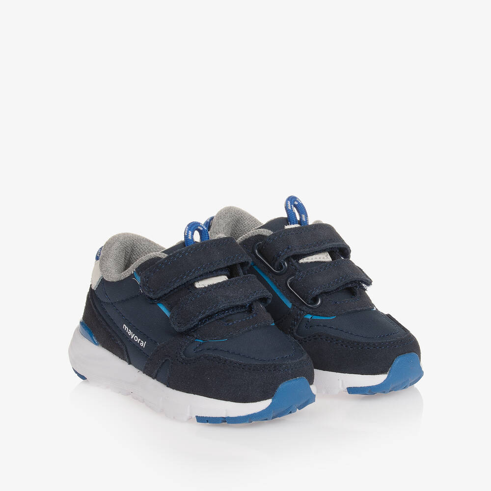 Mayoral Babies' Boys Blue Leather & Textile Trainer