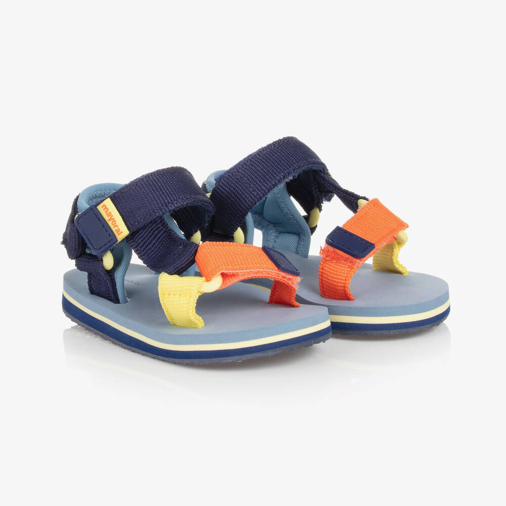 Mayoral - Boys Blue & Orange Strap Sandals | Childrensalon