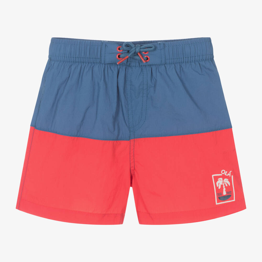 Mayoral - Boys Blue & Red Swim Shorts | Childrensalon