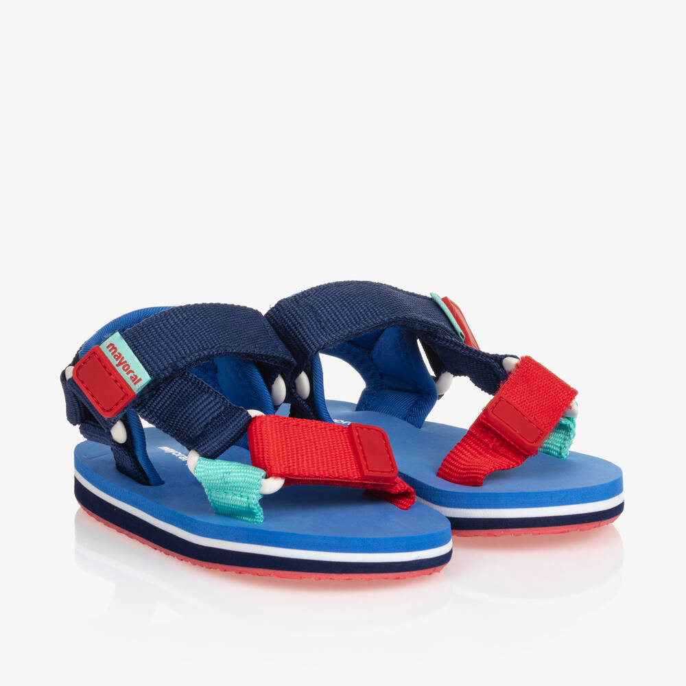 Mayoral - Boys Blue & Red Web Strap Sandals | Childrensalon
