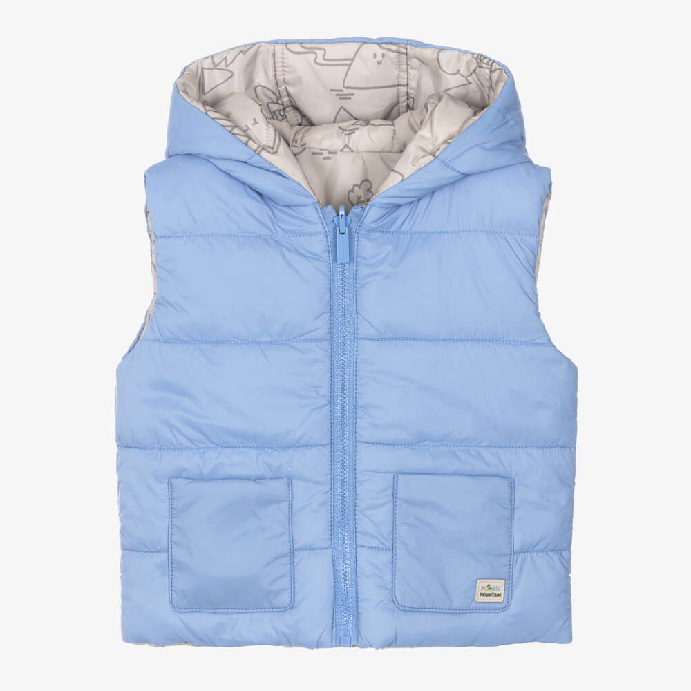 Mayoral - Boys Blue Reversible Hooded Gilet  | Childrensalon