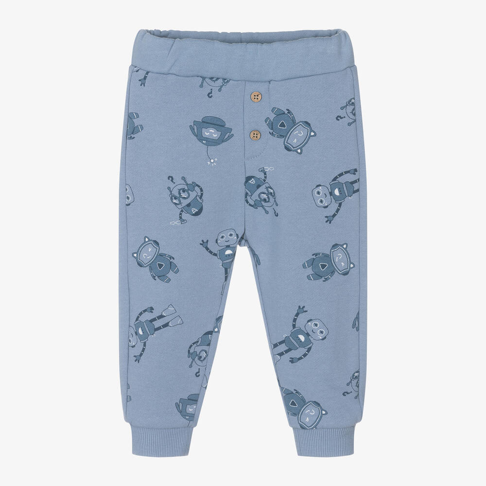 Mayoral - Boys Blue Robot Print Joggers | Childrensalon