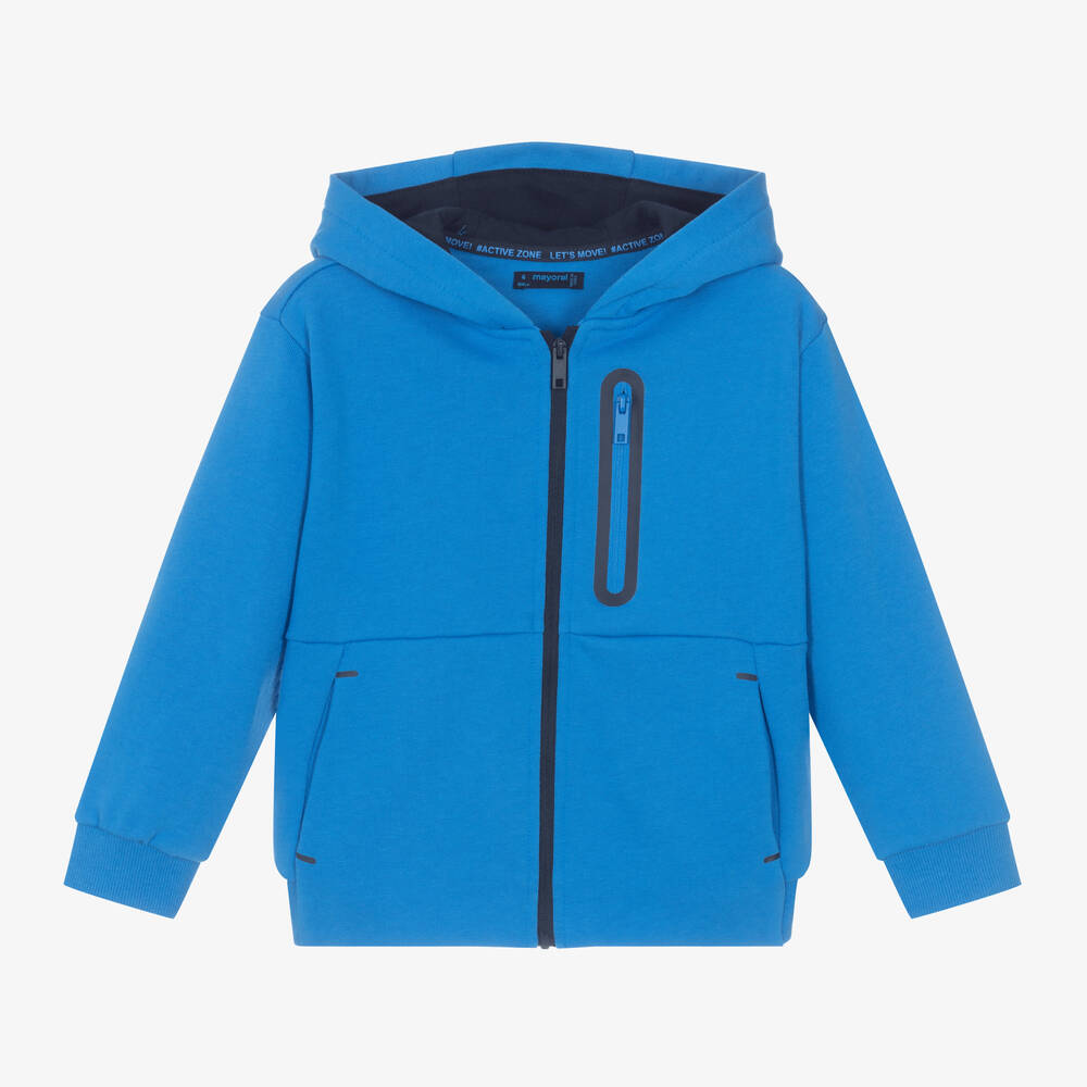 Mayoral - Boys Blue Zip-Up Hoodie | Childrensalon