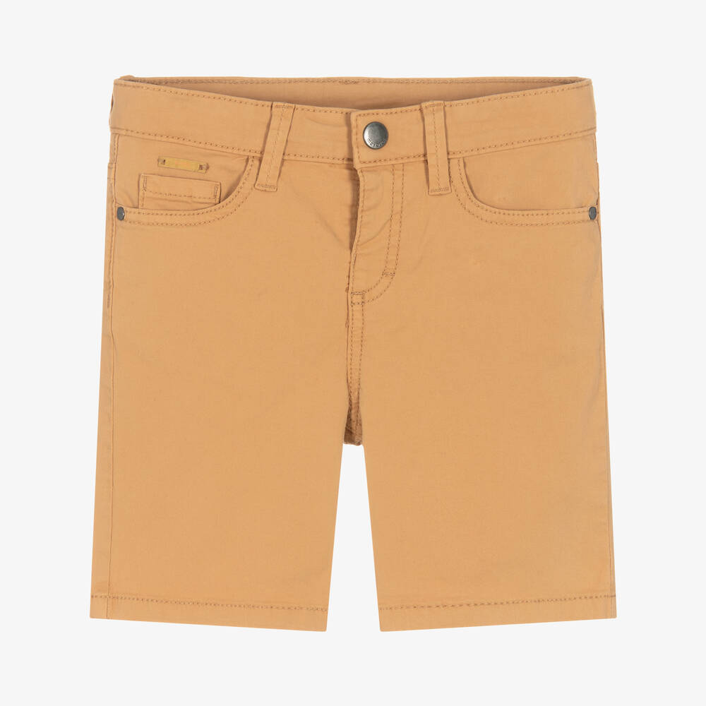 Mayoral - Boys Brown Cotton Shorts | Childrensalon