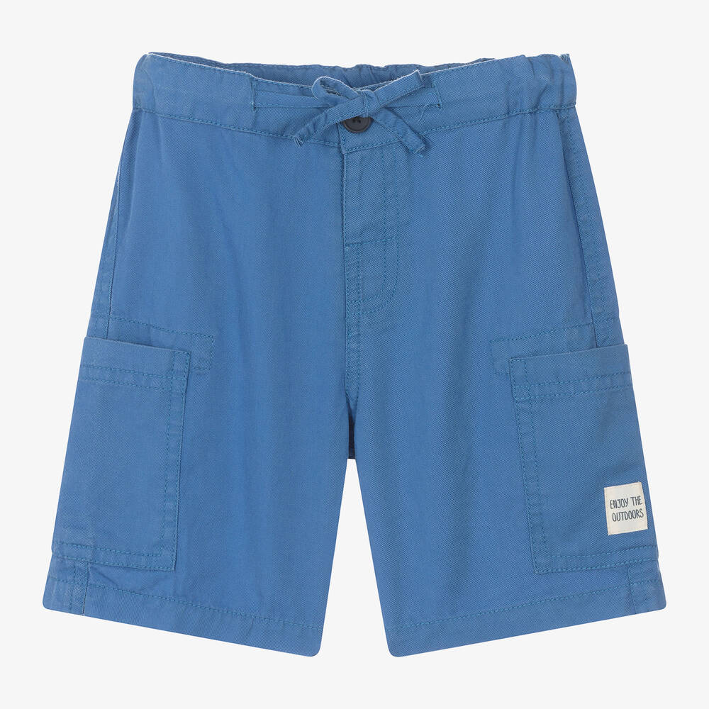 Mayoral - Boys Cornflower Blue Tencel Shorts | Childrensalon