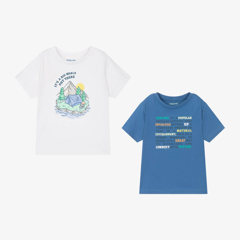 Mayoral - Boys Cotton Camping T-Shirts (2 Pack) | Childrensalon