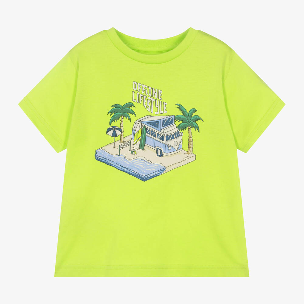 Shop Mayoral Boys Green Cotton Camper Van T-shirt
