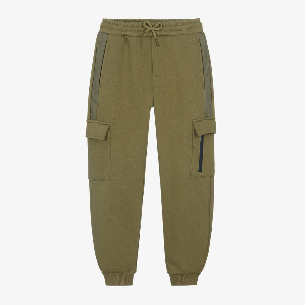 Mayoral Nukutavake - Boys Green Cotton Cargo Joggers | Childrensalon