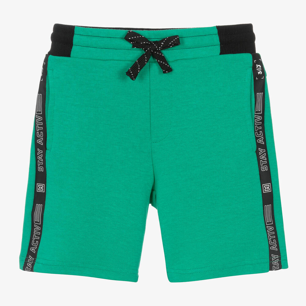 Mayoral Nukutavake - Boys Green Cotton Drawstring Shorts | Childrensalon