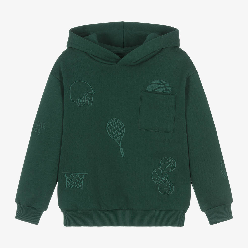 Mayoral - Boys Green Cotton Hoodie | Childrensalon