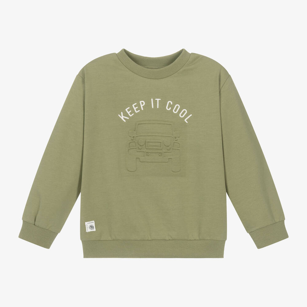 Mayoral - Boys Green Cotton Jeep Safari Sweatshirt | Childrensalon