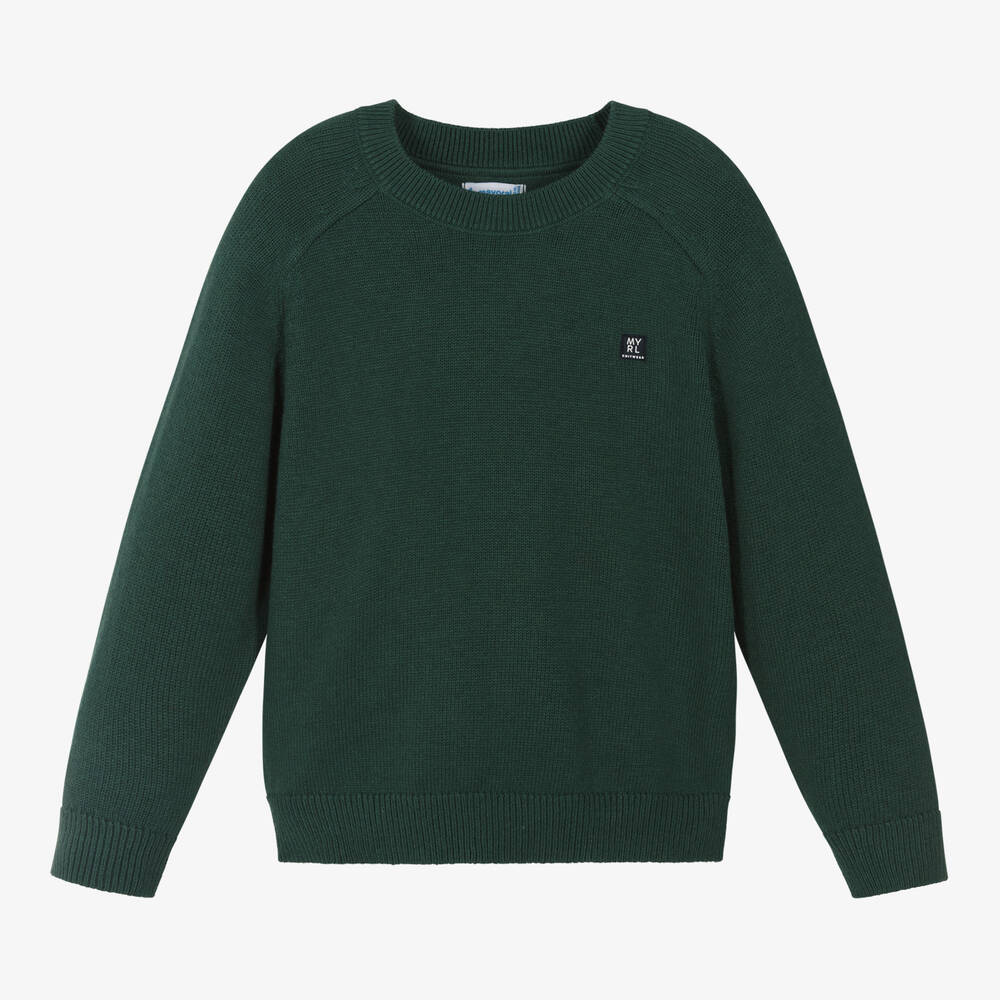 Mayoral - Boys Green Cotton Knit Sweater | Childrensalon