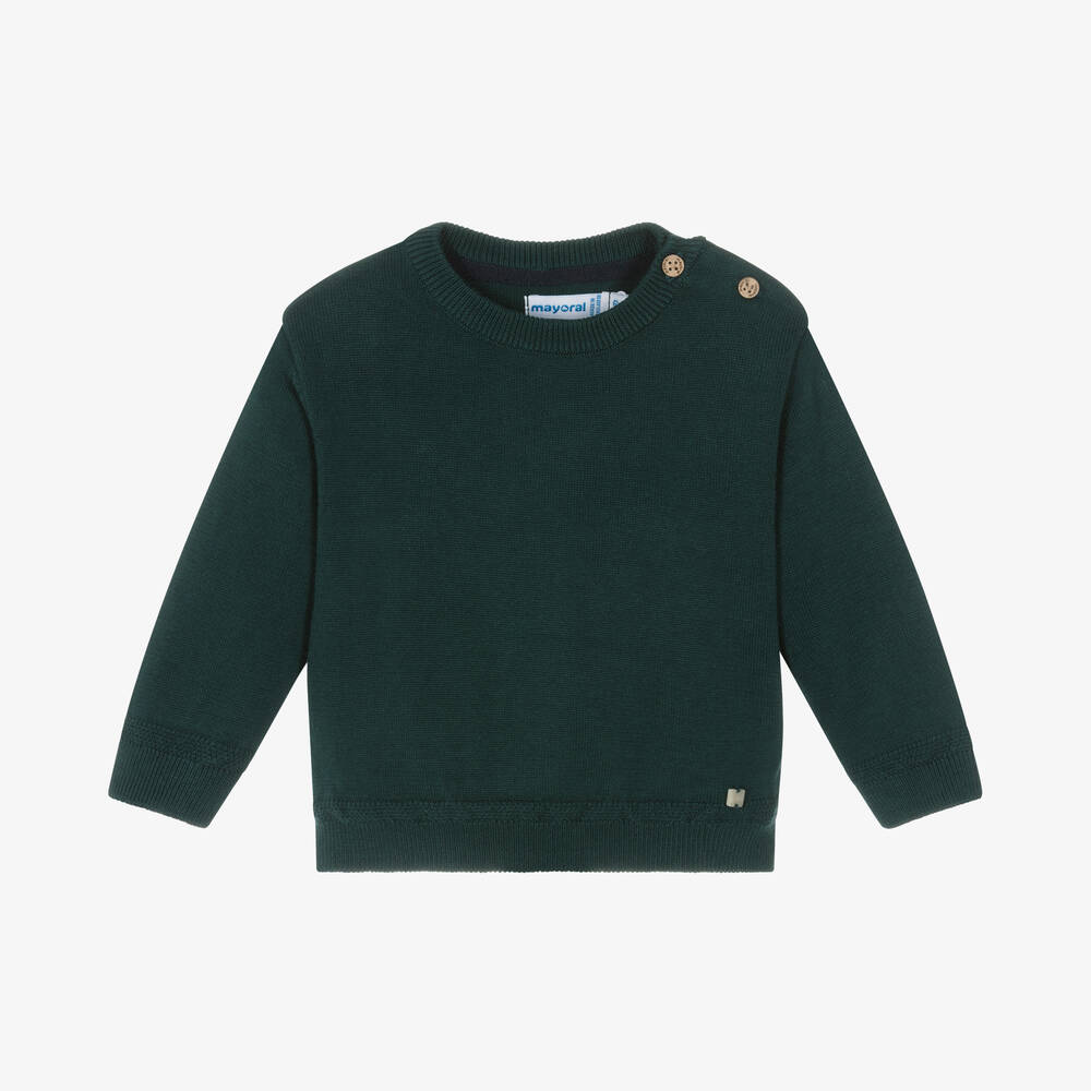 Mayoral - Boys Green Cotton Knit Sweater | Childrensalon