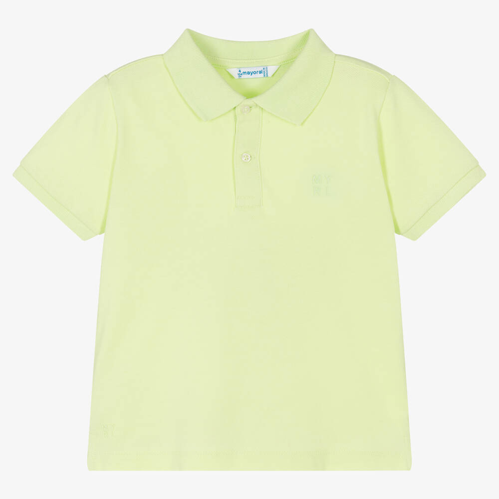 Mayoral - Boys Green Cotton Piqué Polo Shirt | Childrensalon
