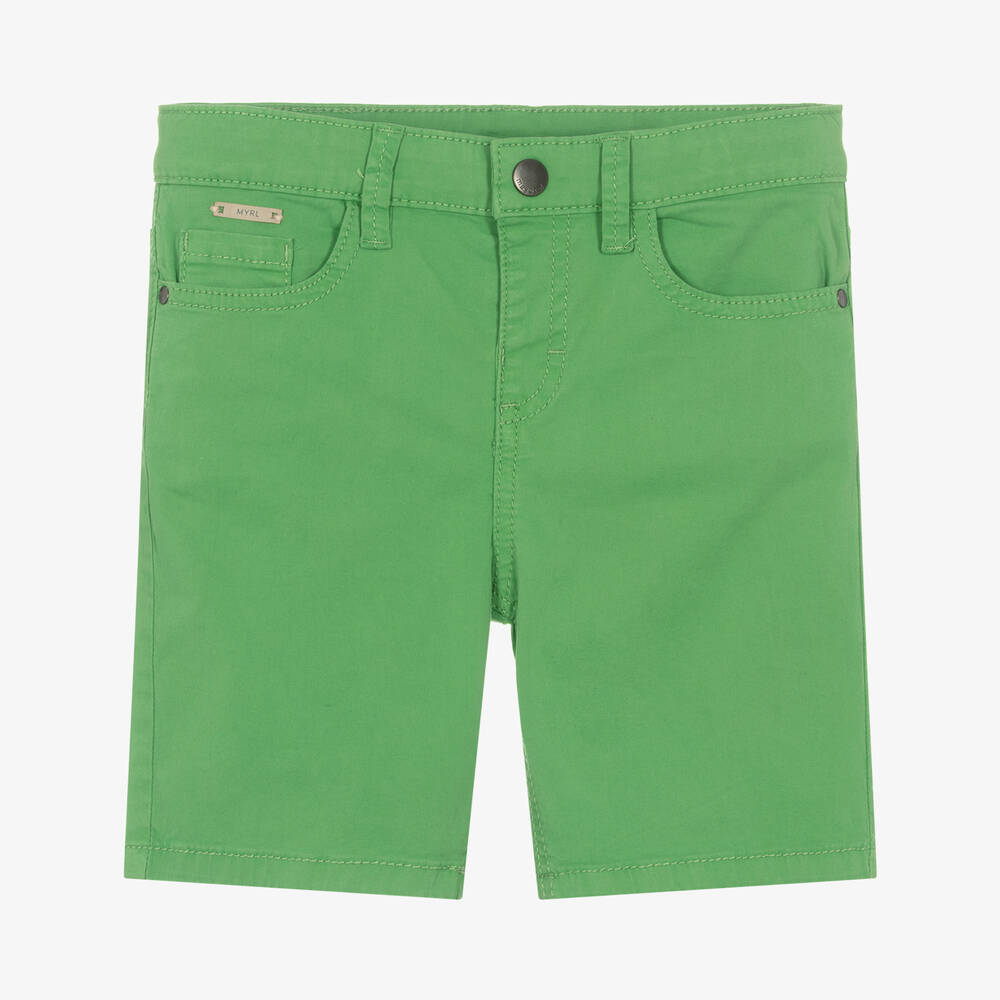 Mayoral - Зеленые хлопковые шорты | Childrensalon
