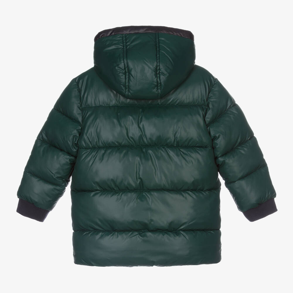 Mayoral - Boys Green Hooded Puffer Jacket | Childrensalon