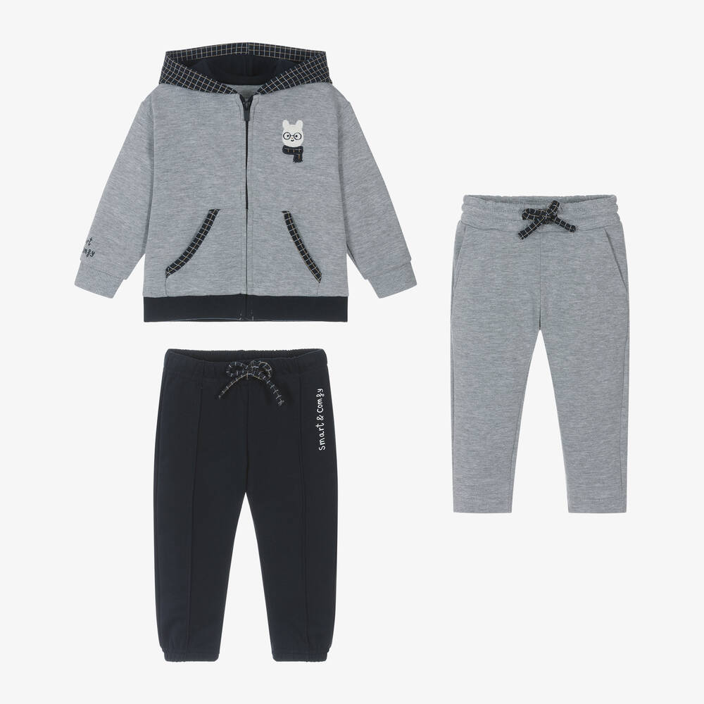 Mayoral - Boys Grey & Blue Tracksuit Set | Childrensalon