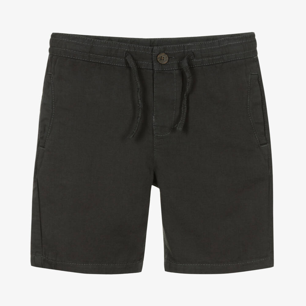 Mayoral - Boys Grey Cotton & Linen Shorts | Childrensalon