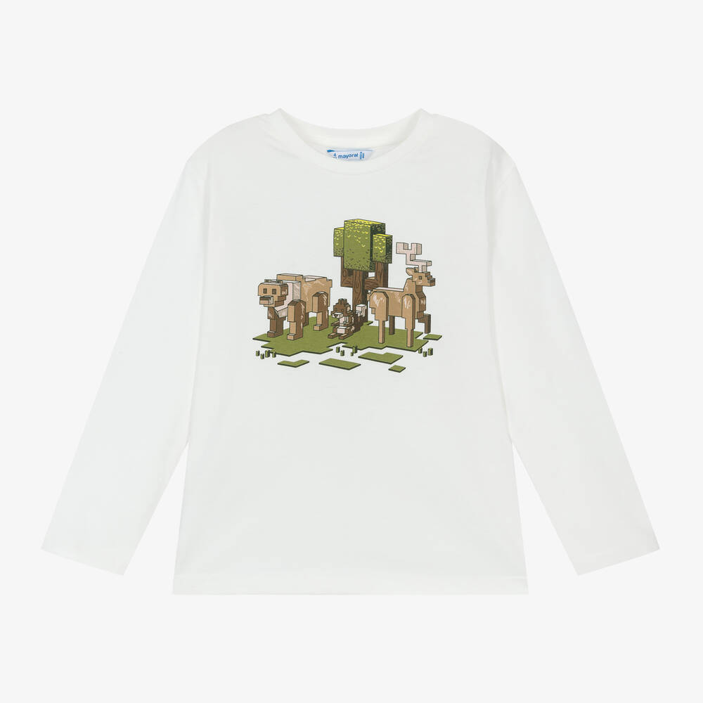 Mayoral - Boys Ivory Cotton Animal Top | Childrensalon