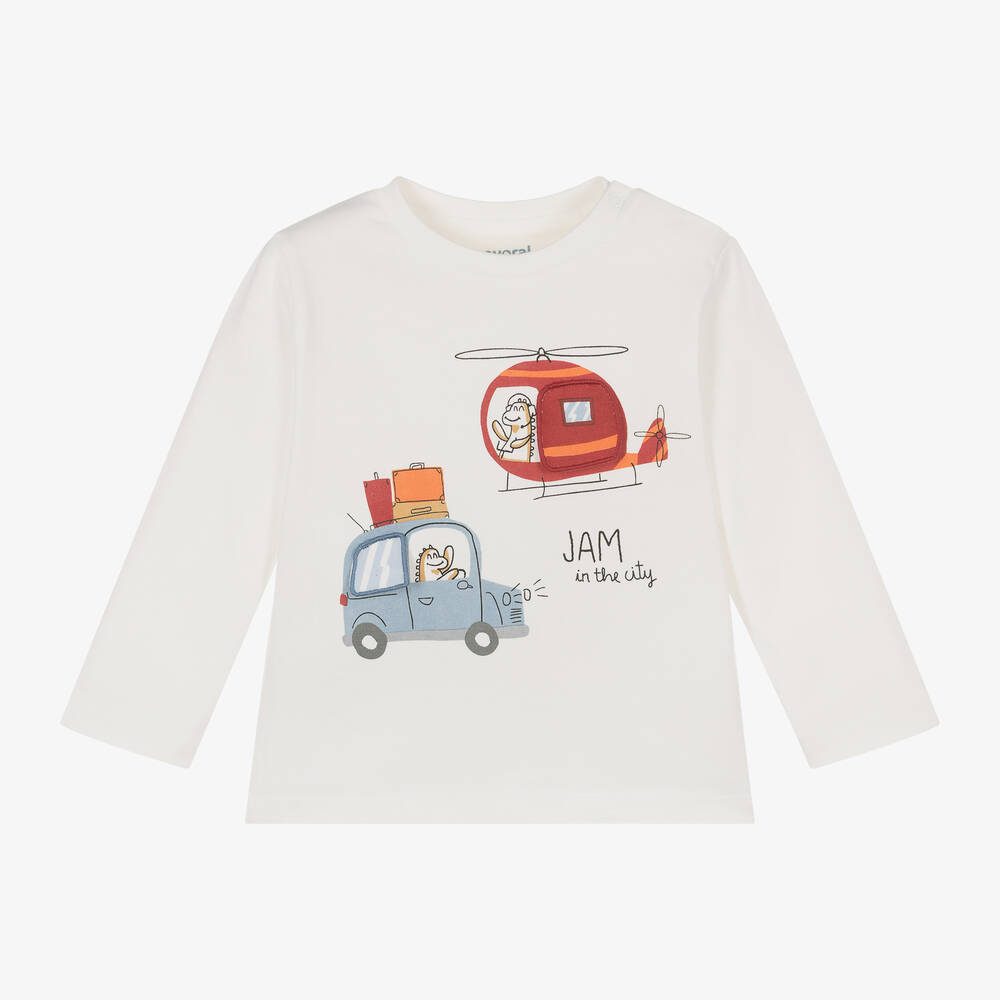 Mayoral - Boys Ivory Cotton Helicopter Top | Childrensalon