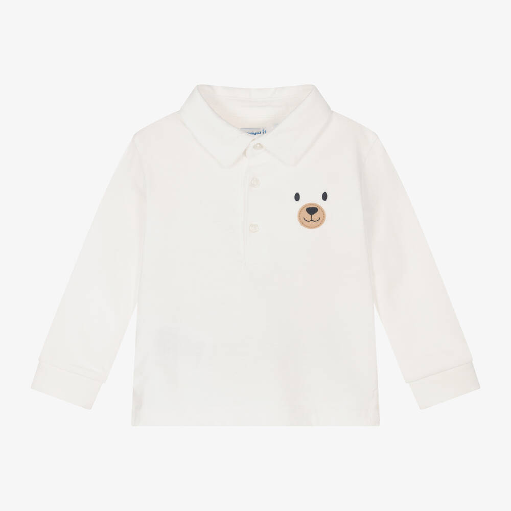 Mayoral - Boys Ivory Cotton Polo Shirt | Childrensalon