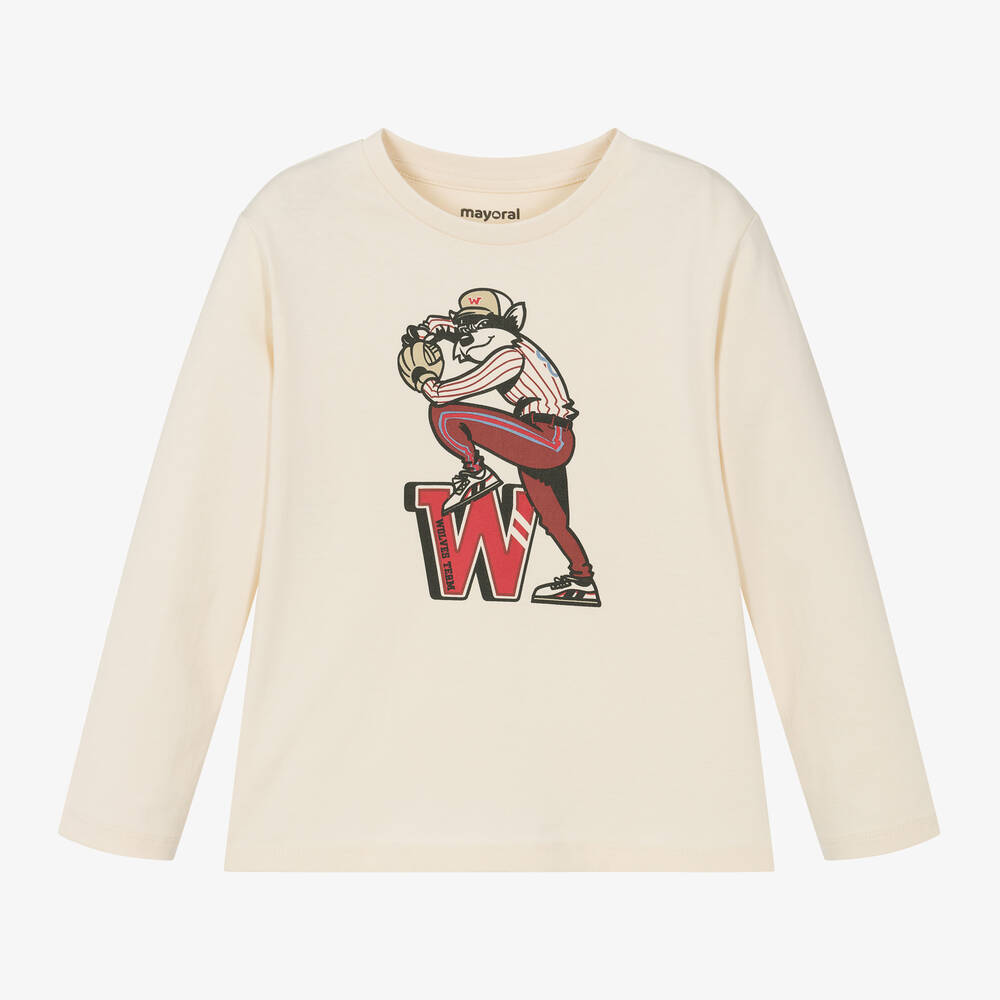 Mayoral - Boys Ivory Graphic Cotton Top | Childrensalon