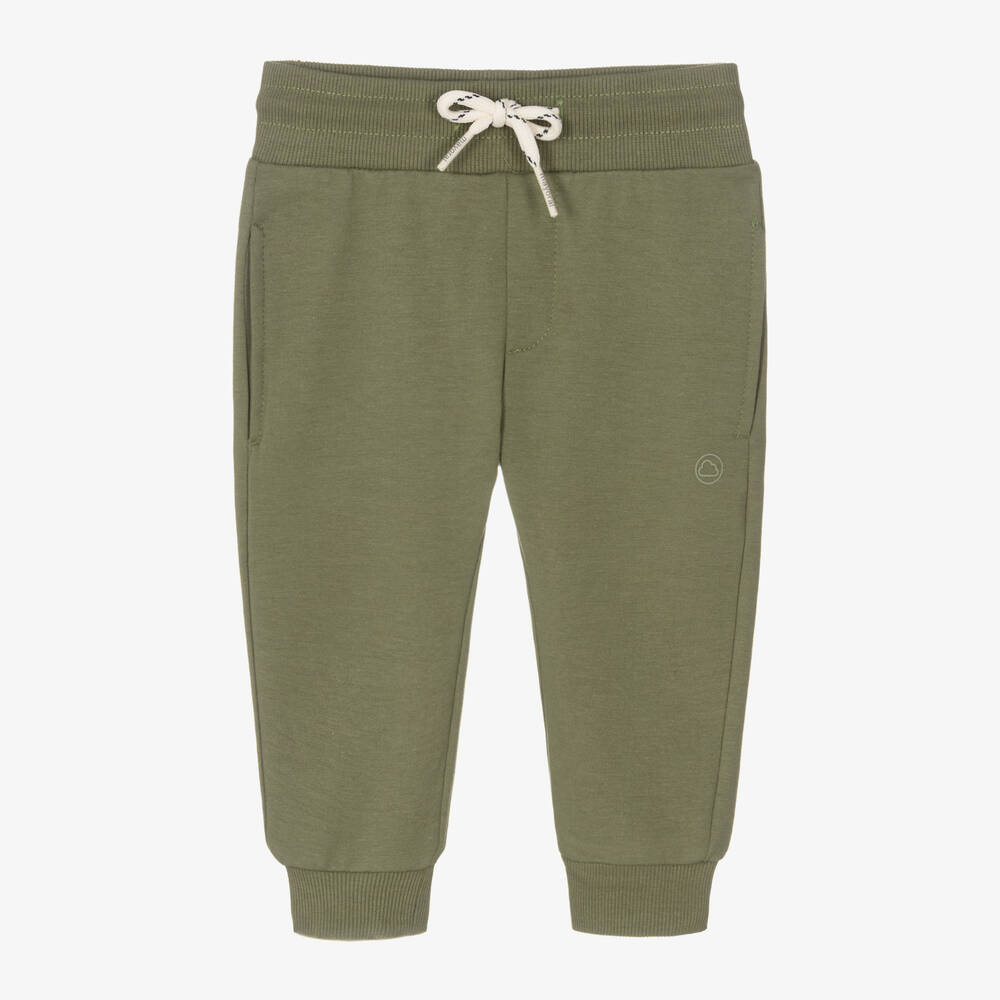 Mayoral - Boys Khaki Green Cotton Joggers | Childrensalon