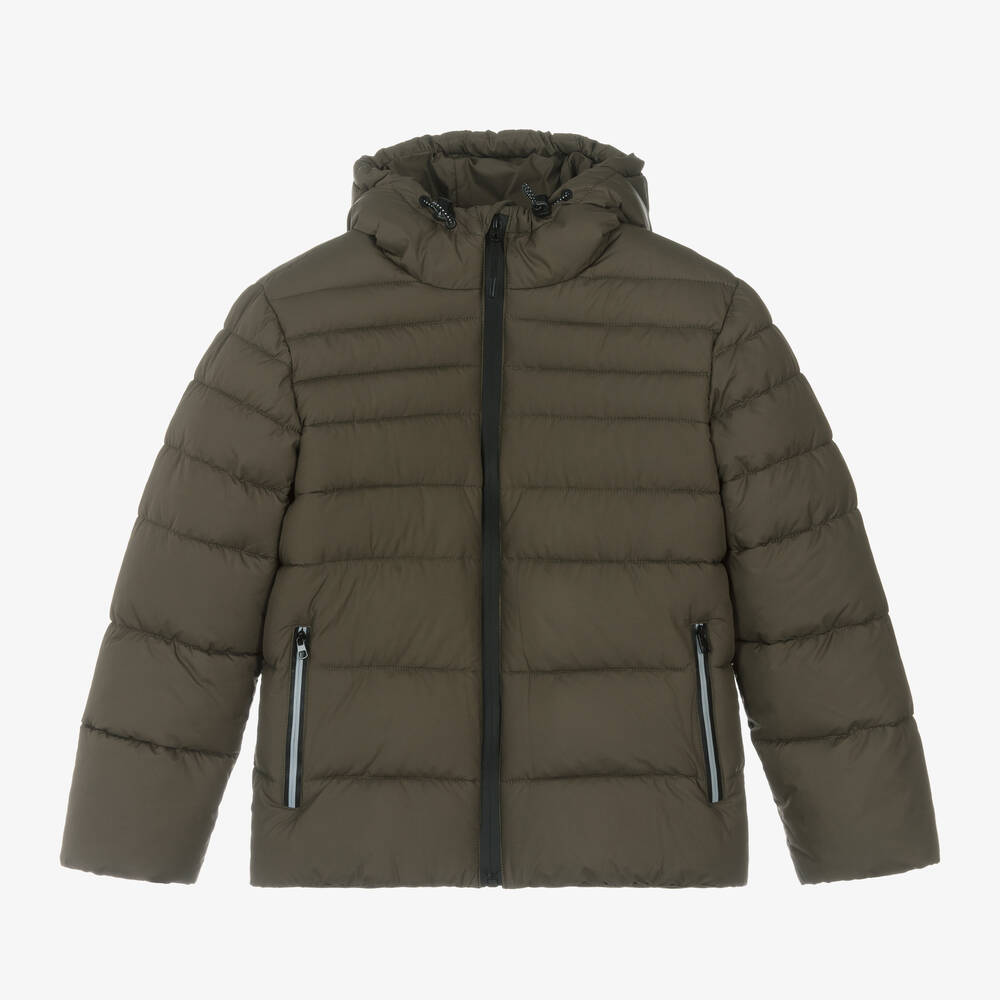 Mayoral Nukutavake - Boys Khaki Green Puffer Jacket | Childrensalon