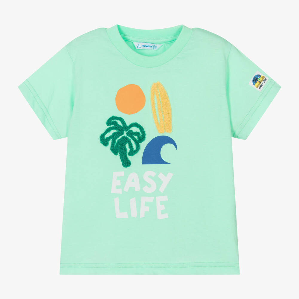 Mayoral - Boys Mint Green Graphic T-Shirt | Childrensalon