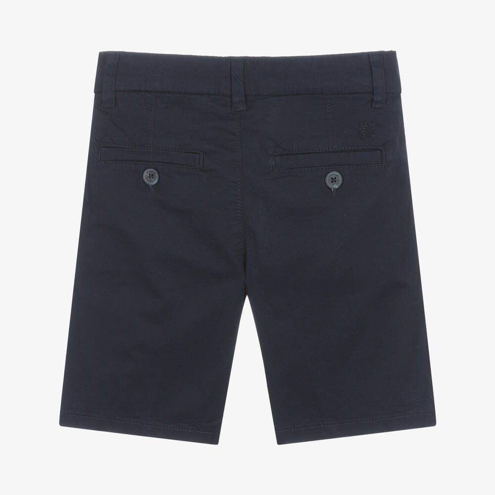 Mayoral - Boys Navy Blue Cotton Shorts | Childrensalon