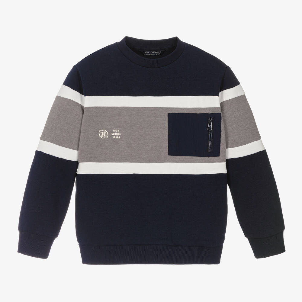 Mayoral Nukutavake - Boys Navy Blue Cotton Sweatshirt | Childrensalon