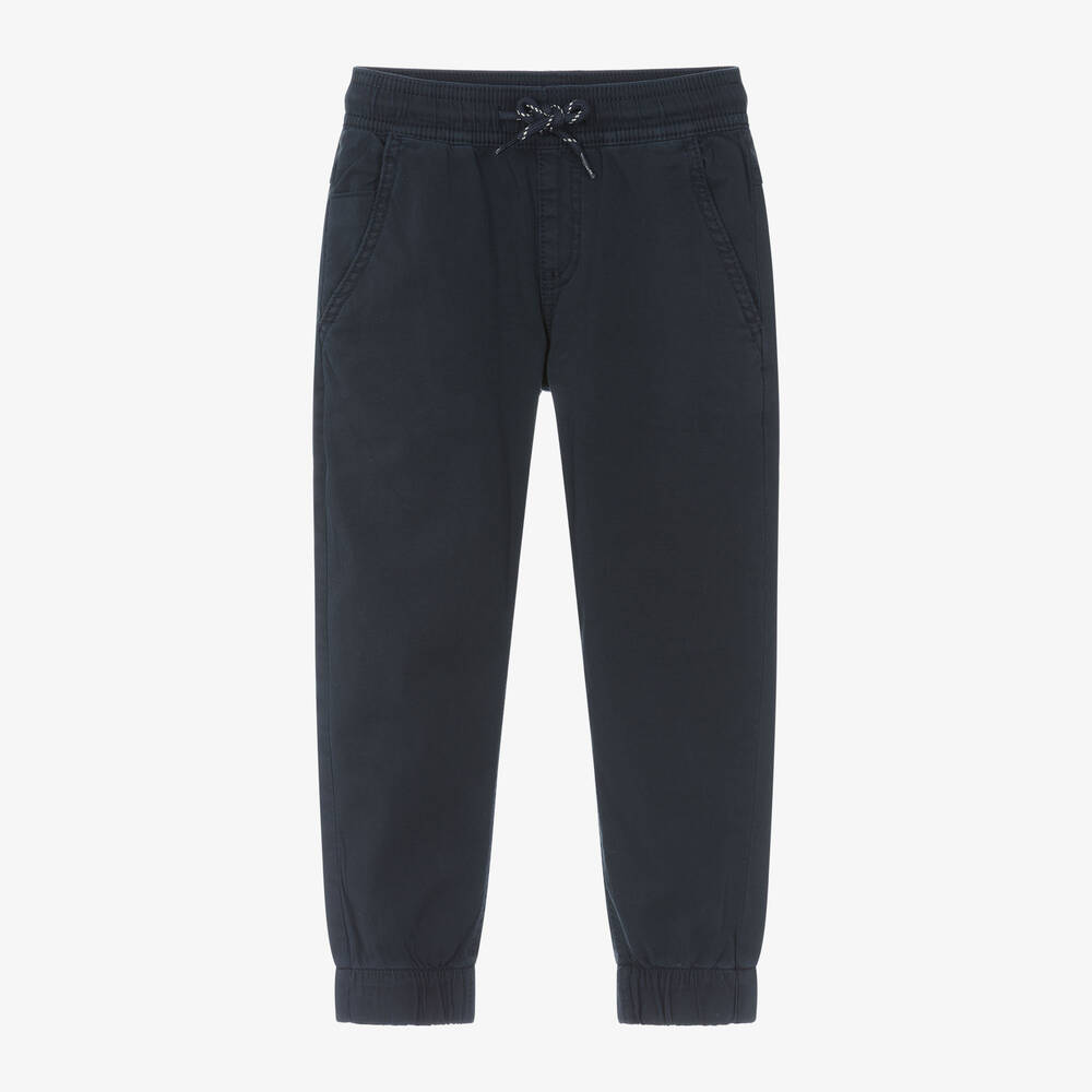 Shop Mayoral Boys Navy Blue Cotton Trousers