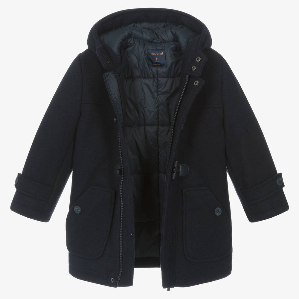 Mayoral Boys Navy Blue Duffle Coat Childrensalon