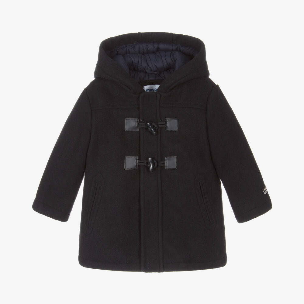 Mayoral - Boys Navy Blue Hooded Duffle Coat | Childrensalon