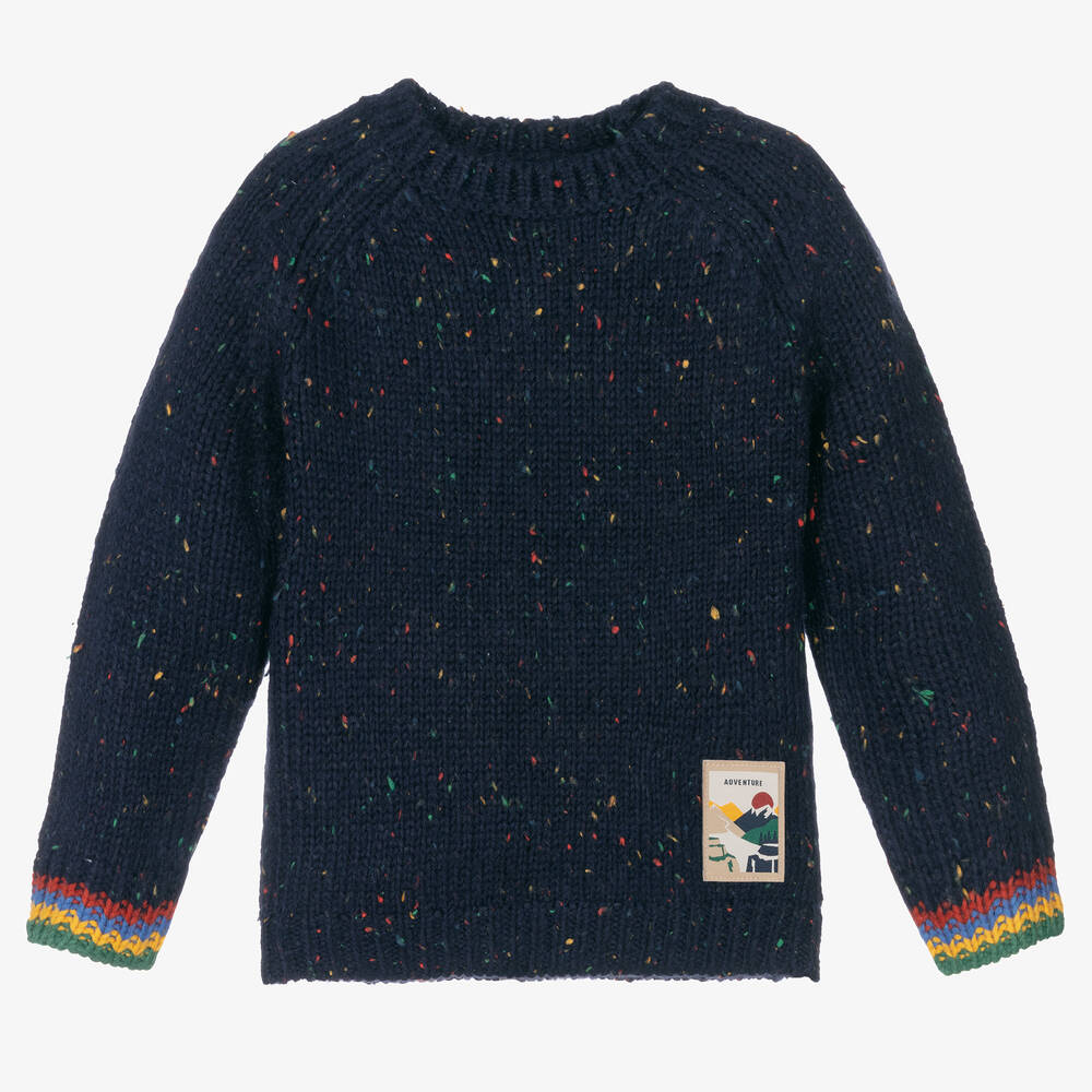 Mayoral - Boys Navy Blue Knitted Sweater | Childrensalon