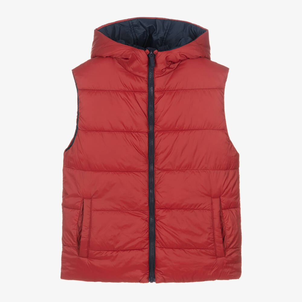 Mayoral Nukutavake - Boys Navy Blue & Red Reversible Gilet | Childrensalon