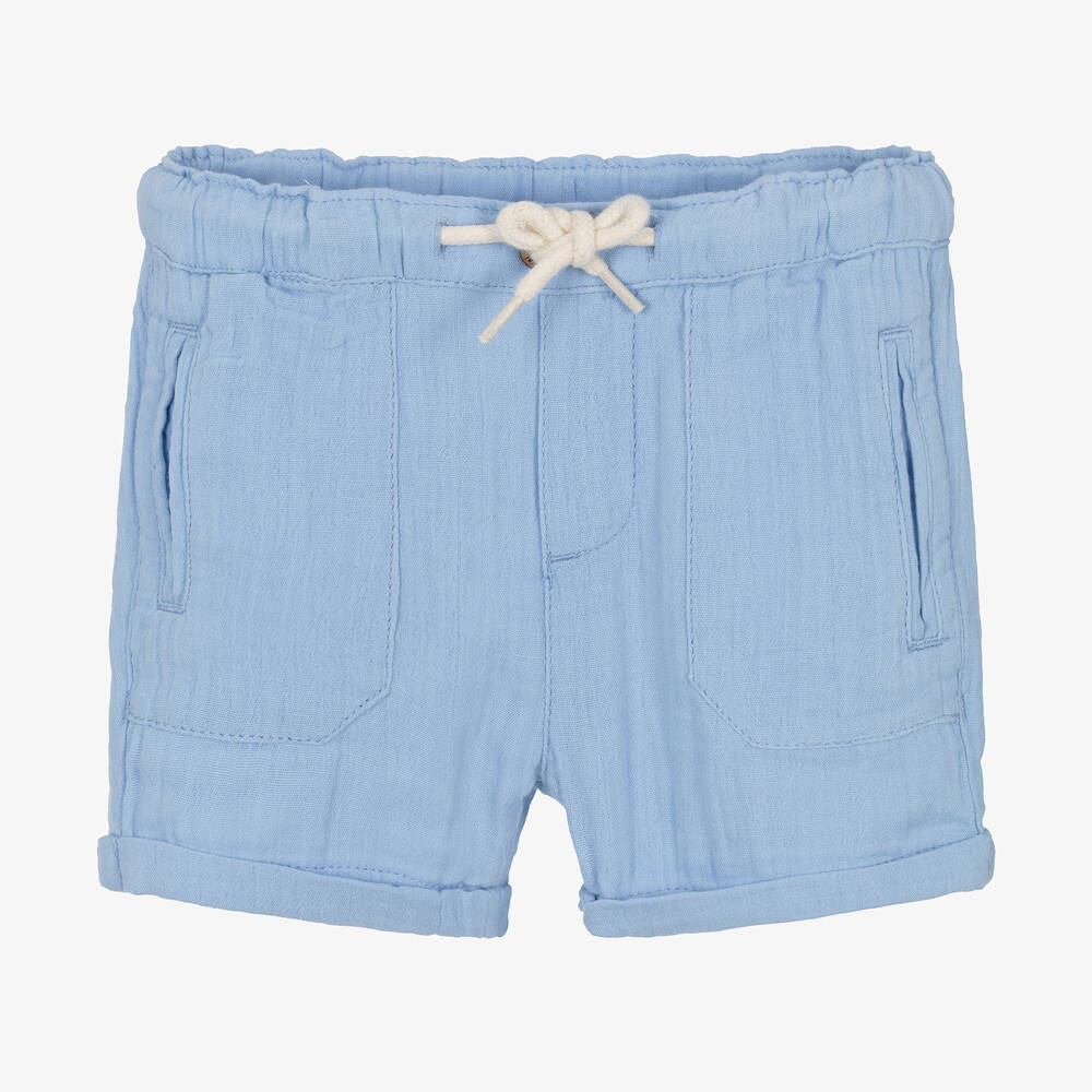 Mayoral - Boys Pale Blue Cotton Shorts | Childrensalon