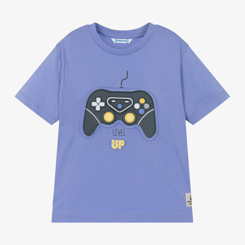 Mayoral - Boys Purple Cotton Gaming T-Shirt | Childrensalon
