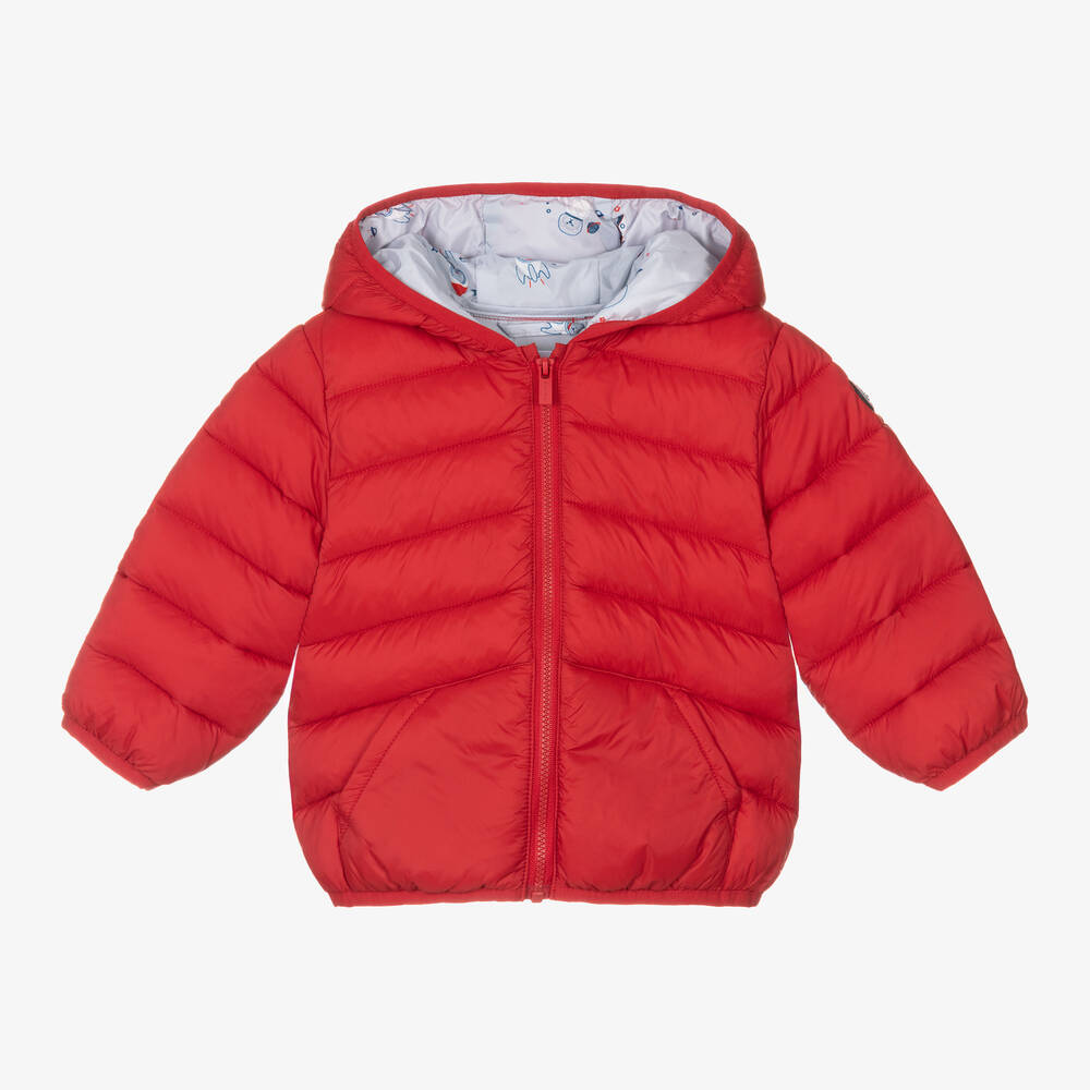 Mayoral - Boys Red Hooded Puffer Jacket | Childrensalon