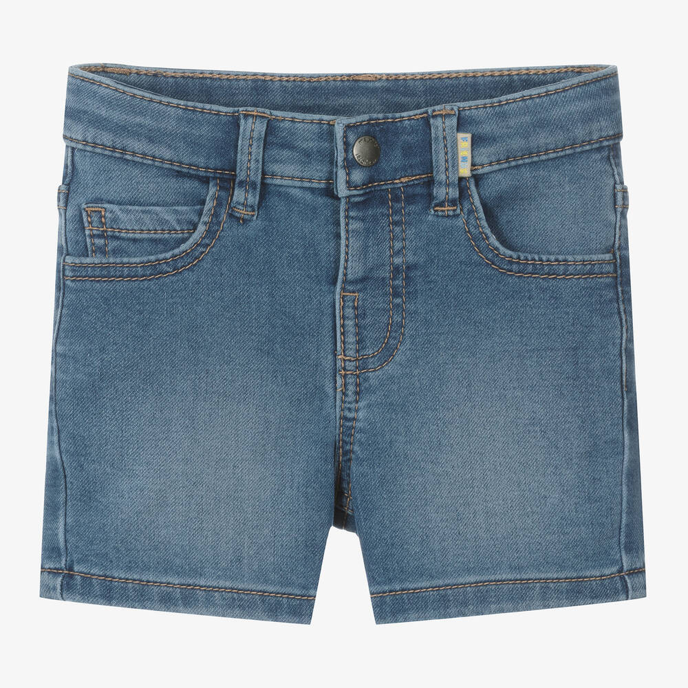Shop Mayoral Boys Stone Wash Blue Jersey Denim Shorts