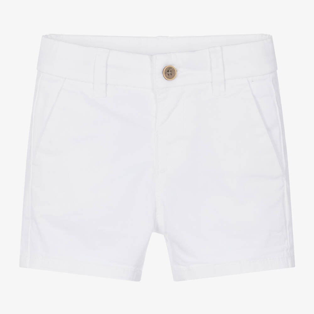 Mayoral - Boys White Cotton Twill Shorts | Childrensalon