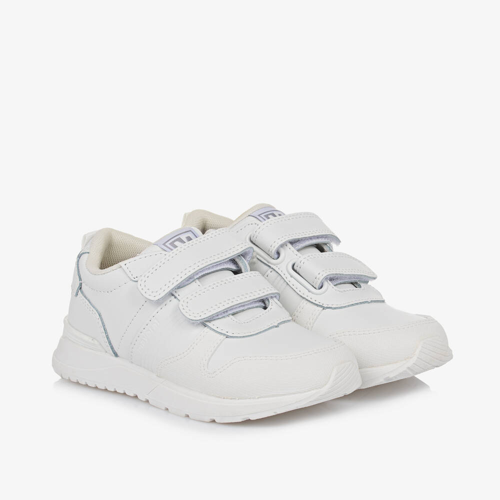 Mayoral - Boys White Leather Trainers | Childrensalon