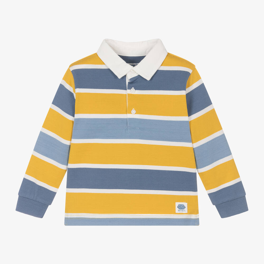 Mayoral - Boys Yellow & Blue Cotton Rugby Shirt | Childrensalon