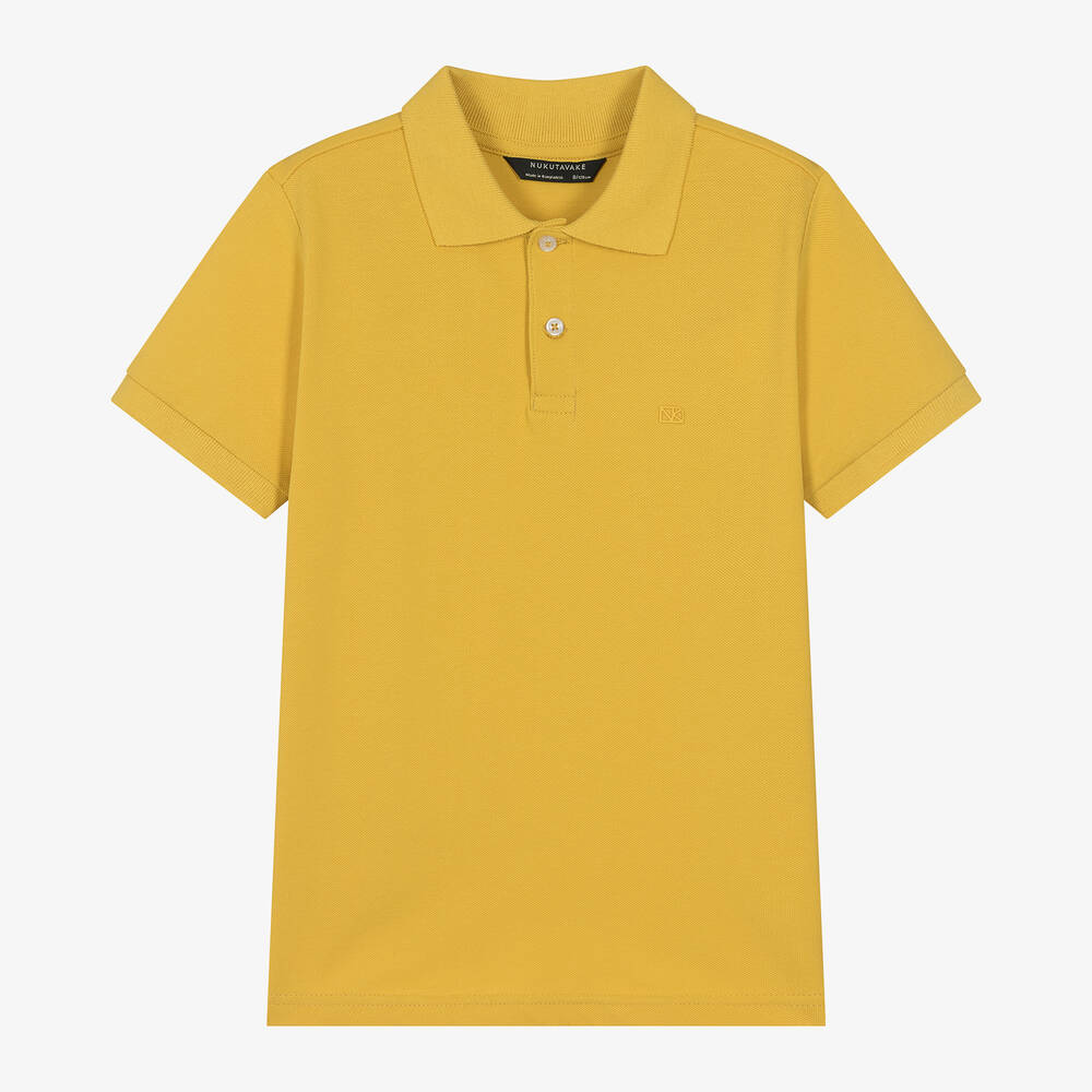 Mayoral Nukutavake Kids' Boys Yellow Cotton Polo Shirt