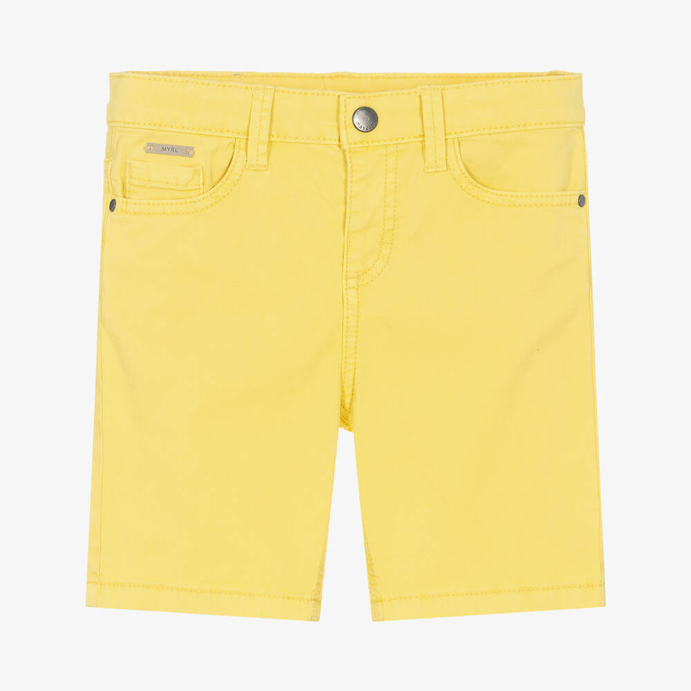 Mayoral - Boys Yellow Cotton Shorts | Childrensalon