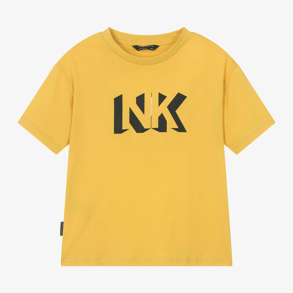 Mayoral Nukutavake - Boys Yellow Cotton T-Shirt | Childrensalon
